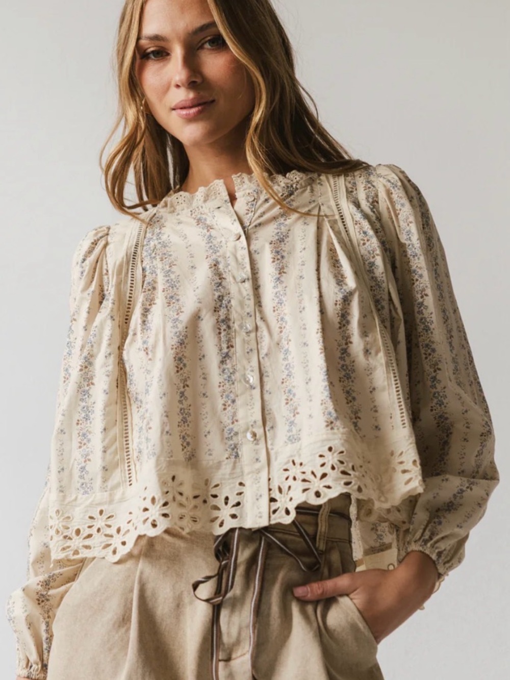 NWOT Bohme Randall Floral Blouse